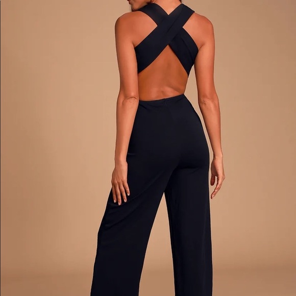 Black Backless Jumpsuit - Picture 4 of 5